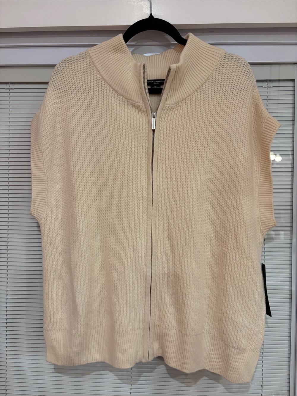 French Connection Cream Sweater Vest Size XL